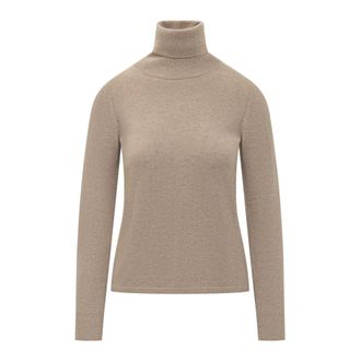 Max Mara Educata Turtleneck - Dames - Coltruien - Beige - XL - Wol - Truien & Vesten