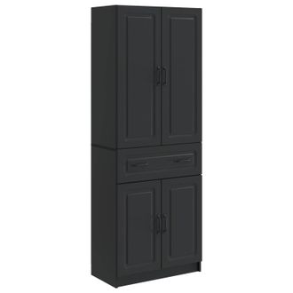 vidaXL Juego De Armarios 2 Uds. Negro Madera De Ingenier&iacute;a Vidaxl