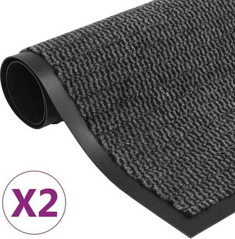 vidaXL Alfombras De Entrada Rectangulares De Nudo 2 Uds Gris 120x180cm Vidaxl