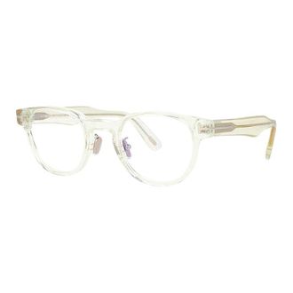 Tom Ford Eyeglasses Round Full Rim, Blonde Havana Frame And Clear Blue Light Block Lenses Lens Ft5783-D-B053
