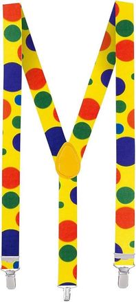 Generic Yellow Clown Polkda Dot Spotty Clip On Adjustable Suspenders Braces Fancy Dress Party Fashion Accessory