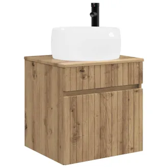 vidaXL Vanidad De Lavabo Montada En La Pared Roble Artisan Vidaxl