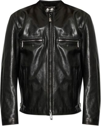 Dsquared2 Leren jas met studs - Heren - Leren en Su&egrave;de Jassen - Zwart - S - Leer - Jassen