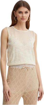 Pinko Pinko, Dames, Tops, Beige, Maat: XS Katoen
