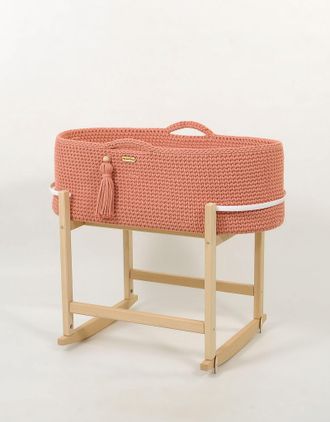 OEM Cesta Mois&eacute;s Boho Hecha A Mano Con Cuna - Color Rosa