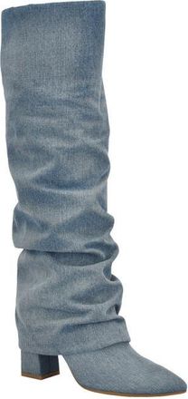 Guess Geima Pointed Toe Slouch Foldover Boot in Medium Blue at Nordstrom, Size 5.5