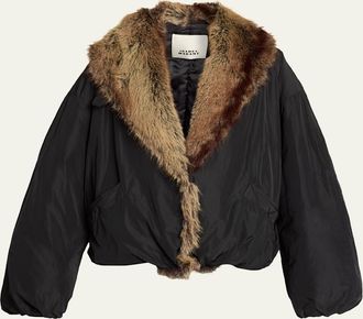 Isabel Marant Charone Short Parka with Faux Fur Lining