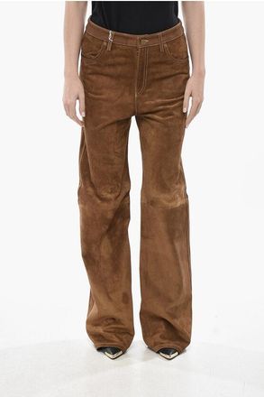 Golden Goose Suede Palazzo Pants with Belt Loops size 42