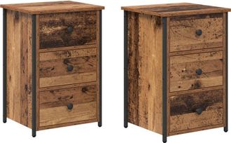 vidaXL Bedside Cabinet with Drawer Old wood 40 x 36 x 60 cm Vidaxl