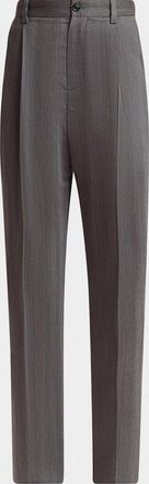 Valentino Garavani Men & apos;s Flat Front Wool Pants