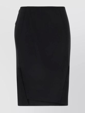 Versace asymmetric design stretch wool skirt