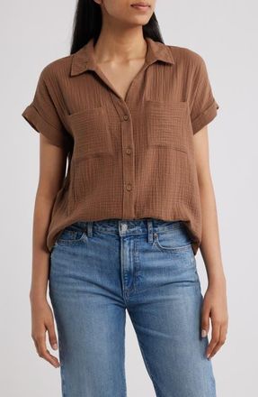 Beach Lunch Lounge Chicago Gauze Shirt in Chocolate Cupcake at Nordstrom, Size X-Large