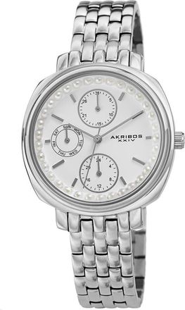 Akribos XXIV Quartz White Dial Ladies Watch AK1114SS