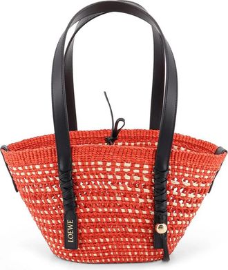 Loewe Braid Basket Small - Dames - Shoppers - Rood - ONE Size - Leer - Tassen