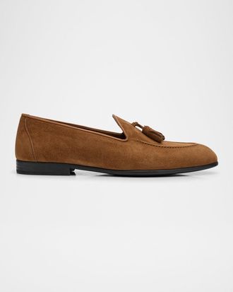 Brioni Men & apos;s York Suede Tassel Loafers