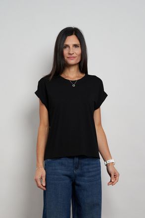 Seidel Moden Kurzarmshirt SEIDEL MODEN Otto exclusiv, Damen, Gr. 34, schwarz, Jersey, Obermaterial: 94% Viskose, 6% Elasthan, unifarben, normal h&uuml;ftbedeckend, Rund