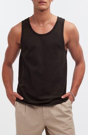 Madewell Allday Cotton Tank in Black Coal at Nordstrom, Size Small