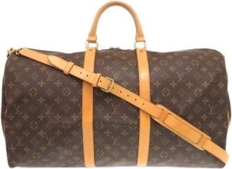 Louis Vuitton Pre-owned Weekend Bags, unisex, Brown, Size: ONE SIZE Pre-owned Keepall Bandouliere 55