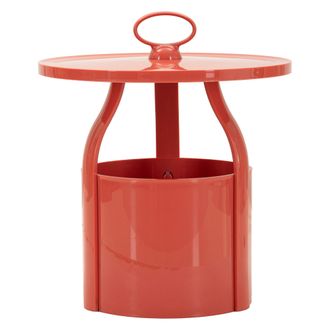 Dmora Mesa De Centro Inle, Forma Redonda, Color Rojo, Material Pl&aacute;stico, 46x54x46h Cm, Rojo