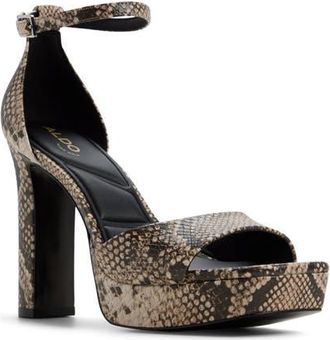 Aldo Eleonia Ankle Strap Platform Sandal in Open Brown at Nordstrom, Size 7.5