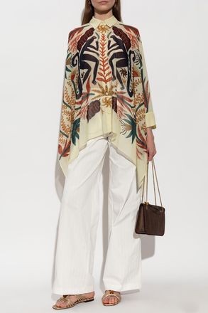 Etro Asymmetrical-cut Shirt, Womens, Multicolour