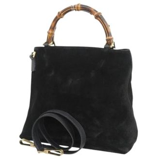 Gucci Pre-owned Vintage Bamboo Handtas - Dames - Vintage Handtas - Zwart - ONE Size - Su&egrave;de - Vintage