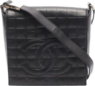 Chanel Pre-owned Chocolate Bar Lambskin Shoulder Bag - Dames - Vintage Schoudertas - Zwart - ONE Size - Leer - Vintage
