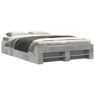 Berkfield Home Bed Frame without Mattress Concrete Grey 120x200cm Engineered Wood | Size: Small Double