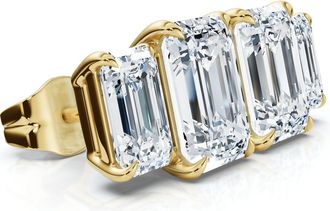 Pompeii3 1 1/2Ct Emerald Cut Toi et Moi Diamond Earrings 14k Gold Lab Grown