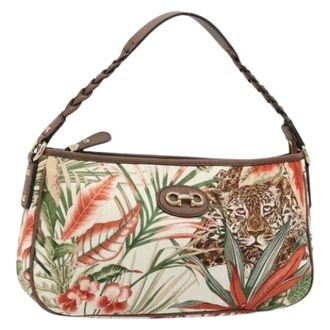 Ferragamo Pre-owned Shoulder Bags, female, Multicolor, Size: ONE SIZE Pre-owned Canvas Shoulder Bag