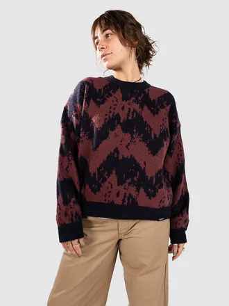 Iriedaily Boxy Fluff Knit Strickpullover navy red