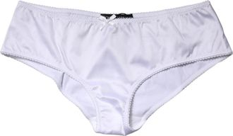 Dolce & Gabbana Silk Stretch Mid Waist Brief - Dames - Onderbroek - Wit - S - Satijn - Ondergoed
