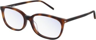Saint Laurent Ladies Tortoise Rectangular Eyeglass Frames Sl297 007 - 53