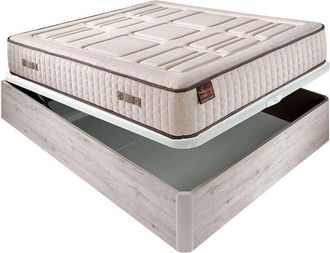 Colchones Aznar Colch&oacute;n Hr Cotton Con Visco 27 Cm Extra Firme Transpirable + Canap&eacute; Abatible Madera 3d Transpirable Altura 34 Cm 135x182 Cm - Nordico