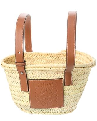 Loewe Straw & Leather Basket Tote