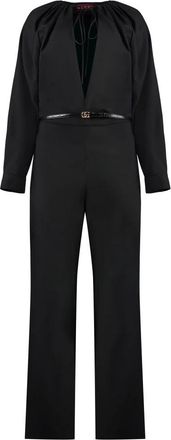 Gucci Jumpsuits, female, Black, 2XS, Long Wool Jumpsuit