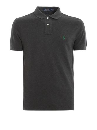 Polo Ralph Lauren Grey cotton logo embroidery polo shirt