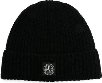 Stone Island Berretto a coste in lana - Nero