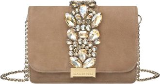 Alma En Pena Jewel Schoudertas - Dames - Schoudertassen - Beige - ONE Size - Leer - Tassen