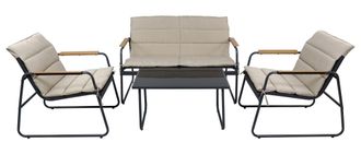 VCM 4 Piezas Conjunto De Muebles De Jard&iacute;n Grupo De Asientos Grupo De Comedor 1xmesa, 2x Sillas, 1x Sof&aacute; Mesa Dimensiones Aprox. Al. 41 X An. 74 X P. 45 C