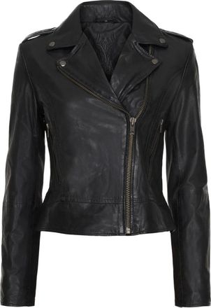 Notyz Giacca Biker in Pelle Morbida - - Jackets - Donna - Nero - L