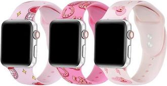 Posh Tech Assorted 3-Pack Printed Silicone Apple Watch Watchbands in Pink Assorted at Nordstrom, Size 40