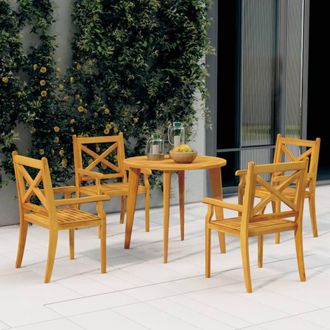vidaXL Juego De Comedor De Jard&iacute;n 5 Piezas Madera Maciza De Acacia Vidaxl