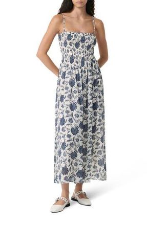 Rag & Bone Hallie Smocked Bodice Cotton & Silk Maxi Sundress in Cream Flora at Nordstrom Rack, Size X-Large