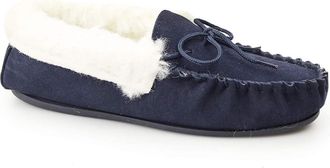 Mokkers EMILY Ladies Suede Moccasin Slippers Navy UK 6
