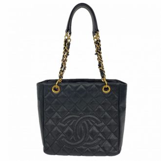Chanel Black Grained Calfskin Tote Bag (Pre-Owned)