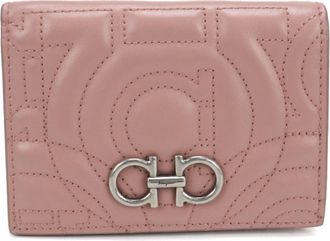 Ferragamo Pink Leather Wallet (Bi-Fold) (Pre-Owned)