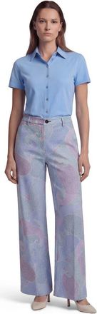 Lords of Harlech Grain Paisley Womens Wool Wide-leg Pant in Grain Paisley Teal at Nordstrom, Size 14