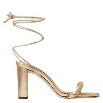 Jimmy Choo London Diosa 85 Metallic Nappa Sandals, Brand Size 35.5 ( US Size 5.5 )