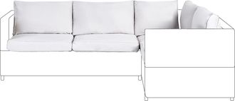 Beliani Conjunto De Fundas De Cojines De Exterior Para Cojines De Asiento Y Respaldo De Sof&aacute; Gris Claro Avola